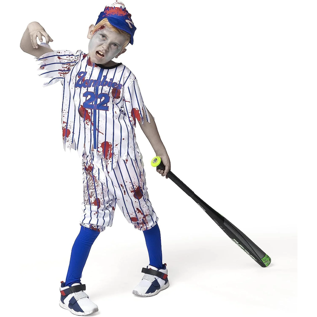 Zombie Baseball Player Costumes for Boys Age 8-10 Medium