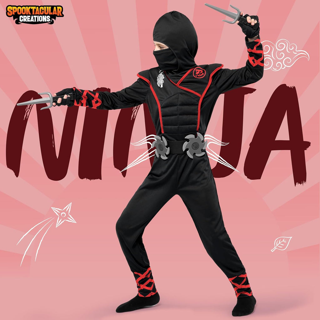 Halloween Ninja Costume Outfit Set for Kids Small