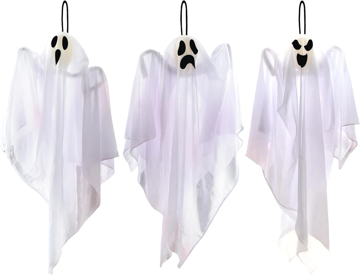 3 PCS Halloween Hanging Ghosts for Front Yard Patio Lawn Garden