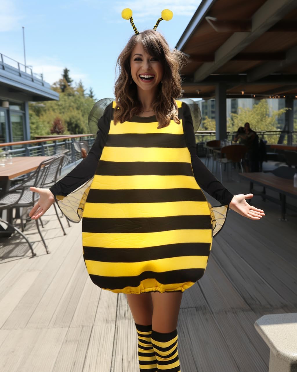 Bumble Bee Costume Set with Headband Wing and Antennae look