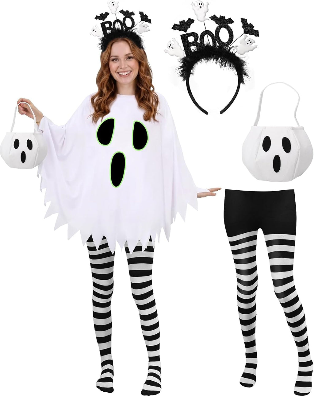 Halloween Women Glow in Dark Ghost Costume 