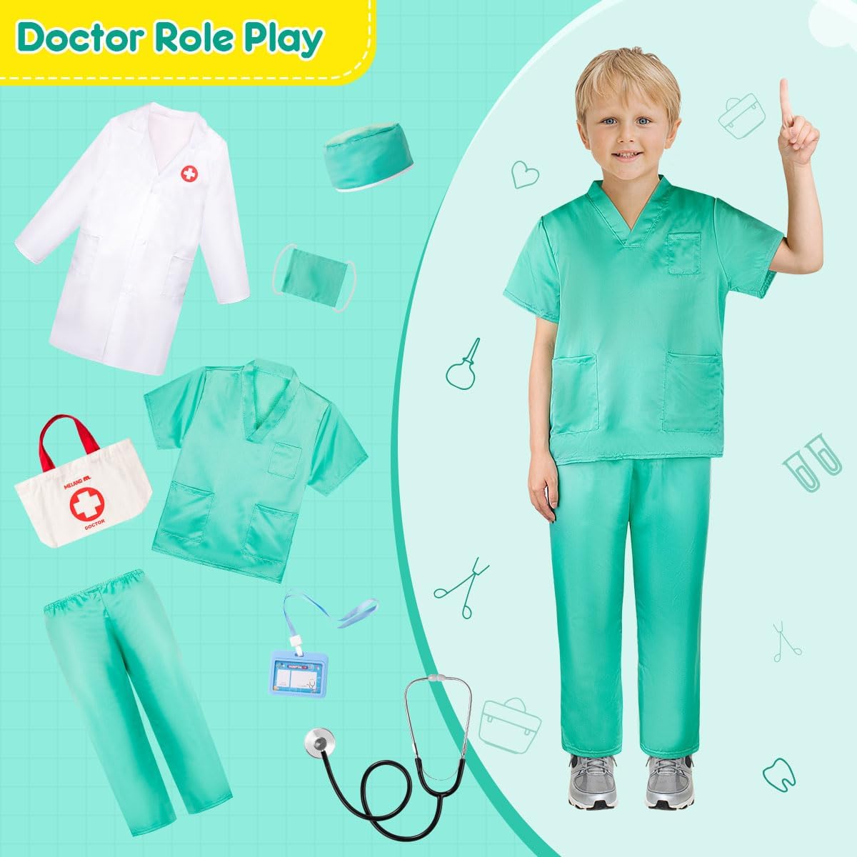 Doctor Costume for Kids Age 5-6