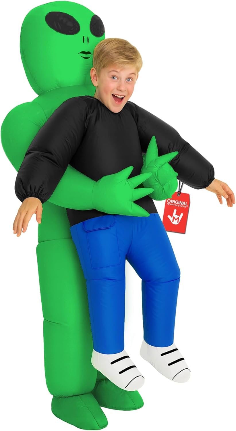 Inflatable Alien Costume with Built-In Fan & Battery Pack