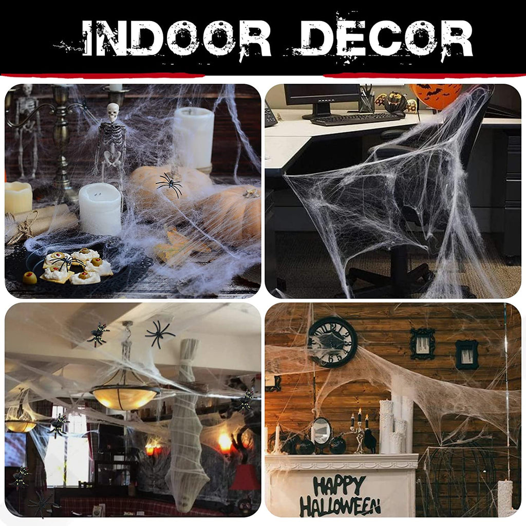 Halloween Spider Webs Decorations with 150 Extra Fake Spiders