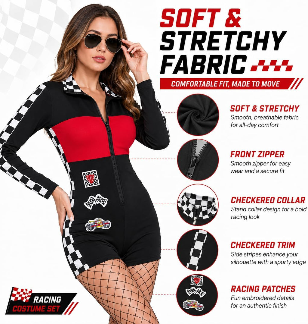 Halloween Race Car Driver Costume Women Small