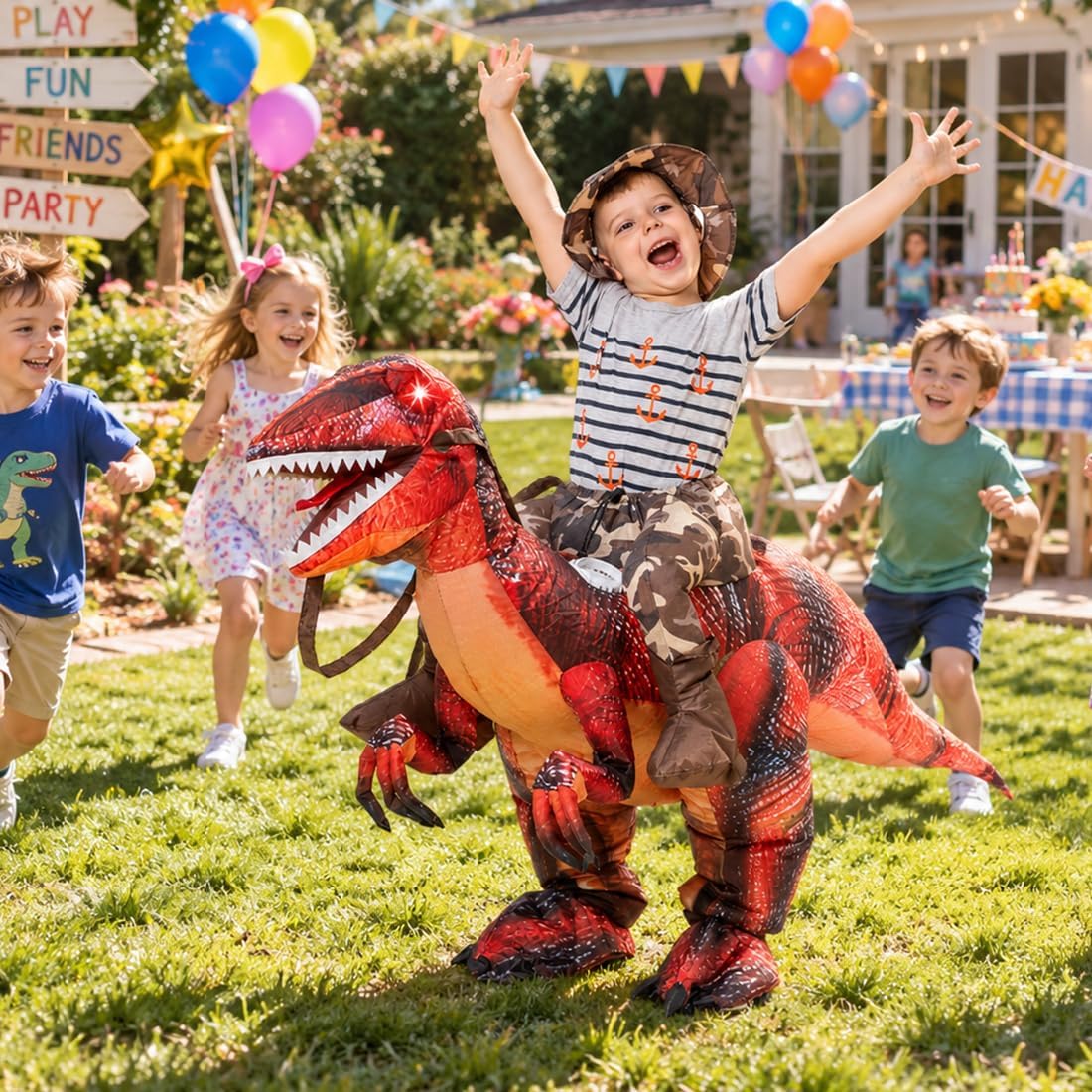 Inflatable Dinosaur Costume for Kids Halloween Age 7-10