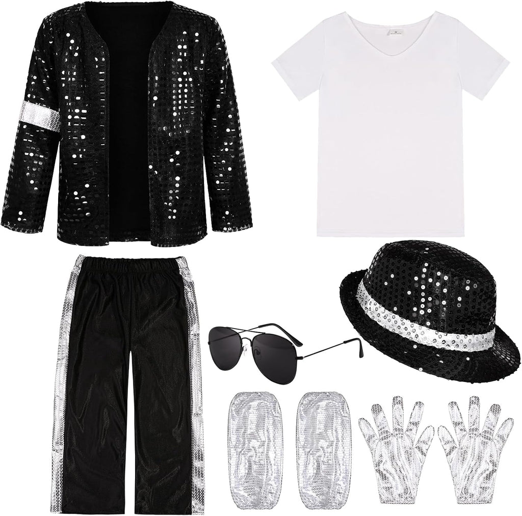 Kids Dance Star Costume for Boys 80S 90S Pop Stage Age10-12