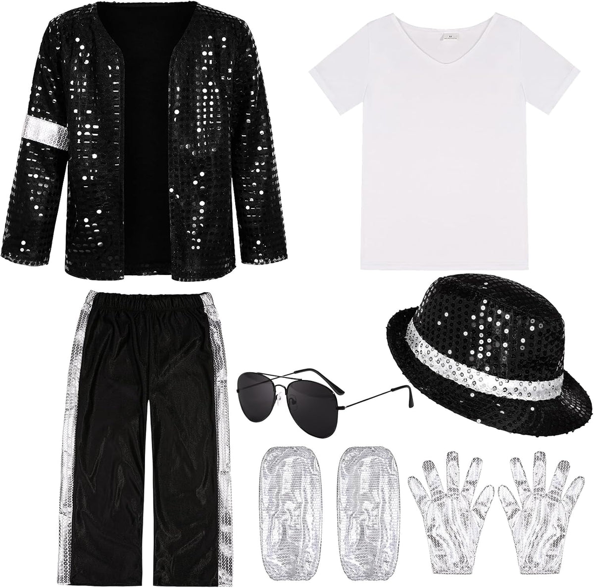 Kids Dance Star Costume for Boys 80S 90S Pop Stage Age10-12