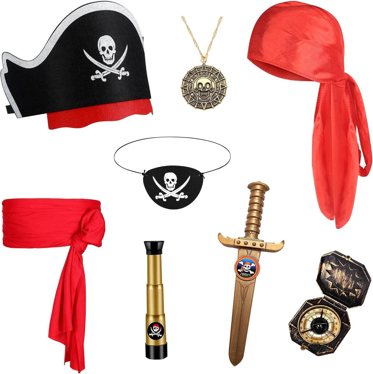 Kids Pirate Accessories Set Pirate Costume Accessories 8 PCS