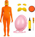 Orange Jumpsuit Halloween Costume with Inflatable Belly 