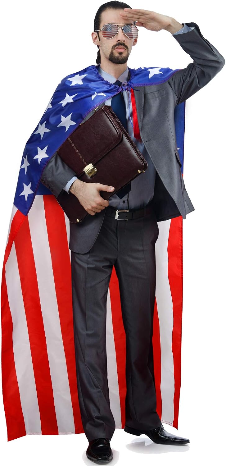 American Flag Costume Cape Set USA 