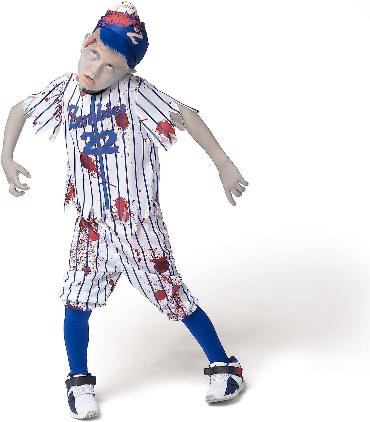 Zombie Baseball Player Costumes for Boys Age 8-10 Medium