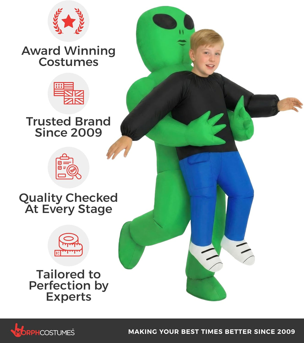 Inflatable Alien Costume with Built-In Fan & Battery Pack