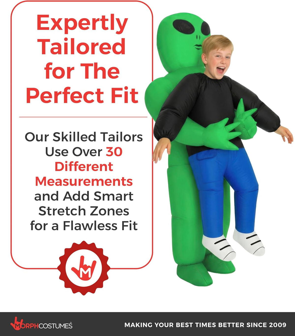 Inflatable Alien Costume with Built-In Fan & Battery Pack
