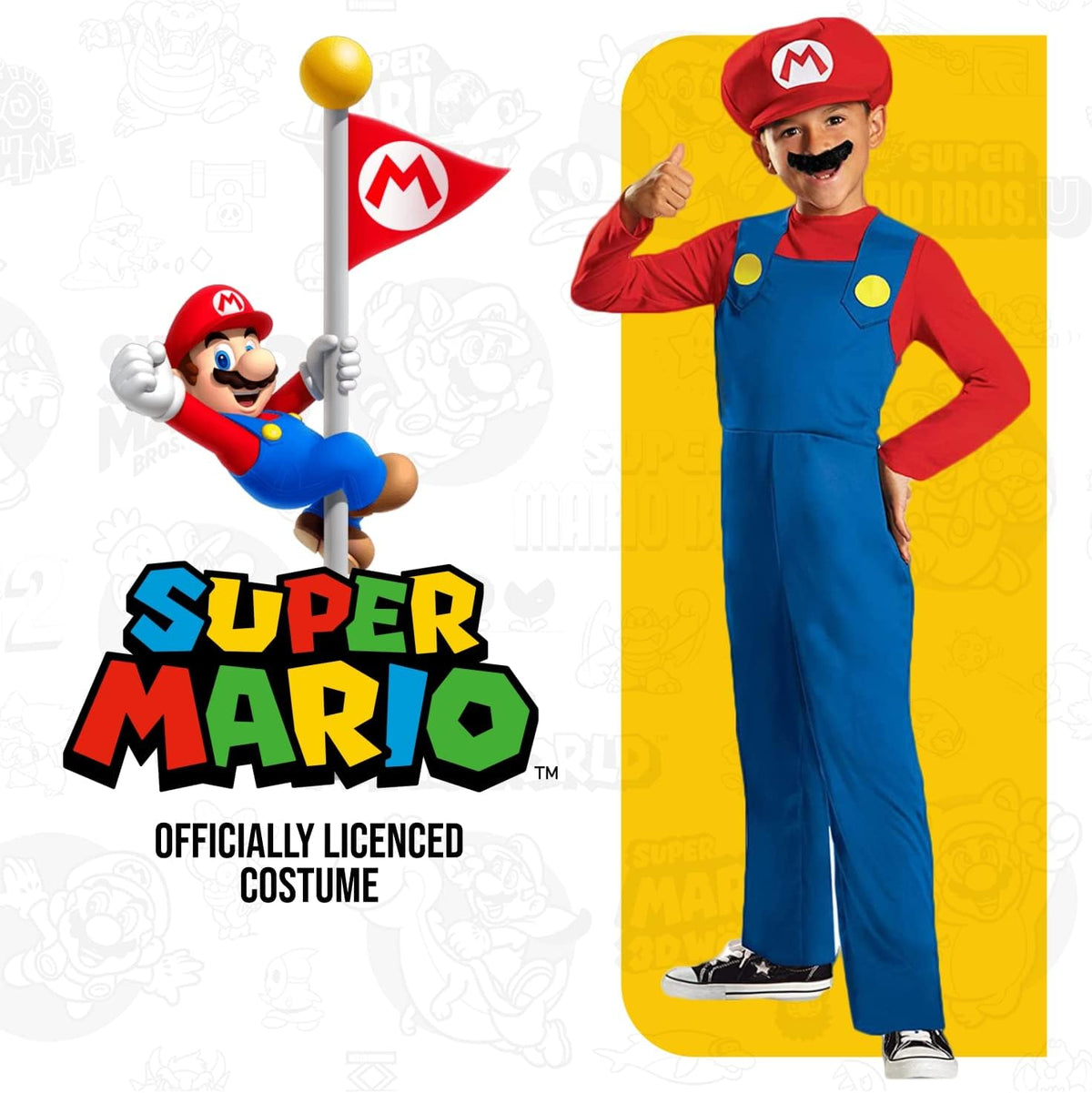 Nintendo Super Mario Brothers Boys Costume Age 4-6