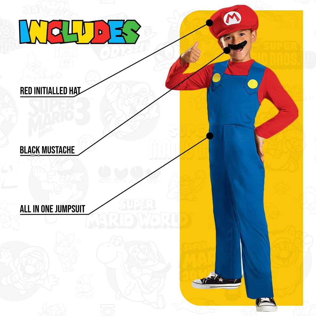 Nintendo Super Mario Brothers Boys Costume Age 4-6