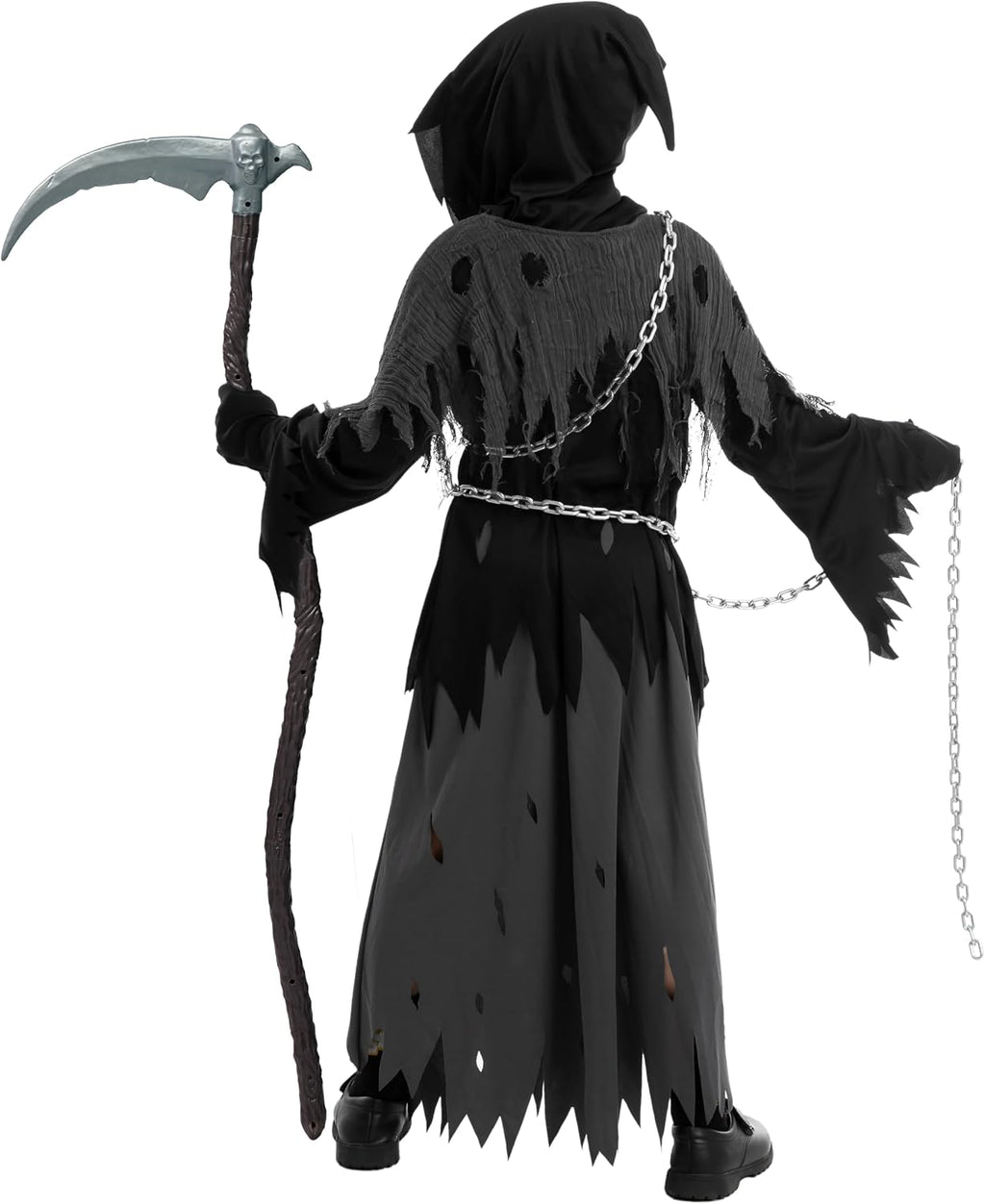 Glowing Eyes Grim Reaper Costume for Kids Medium