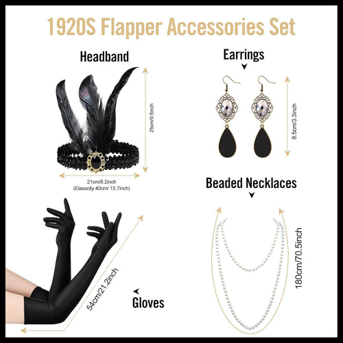 1920s  Flapper Set Headband Headpiece Costume 