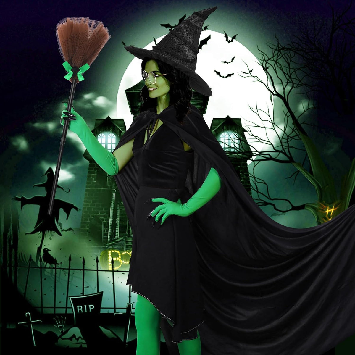 Halloween 8 Pcs Witch Costume Set for Women