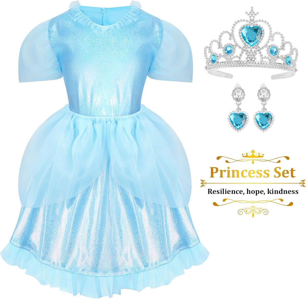 Princess Dress Up Clothes for Little Girl Role Play Costume Size Toddler