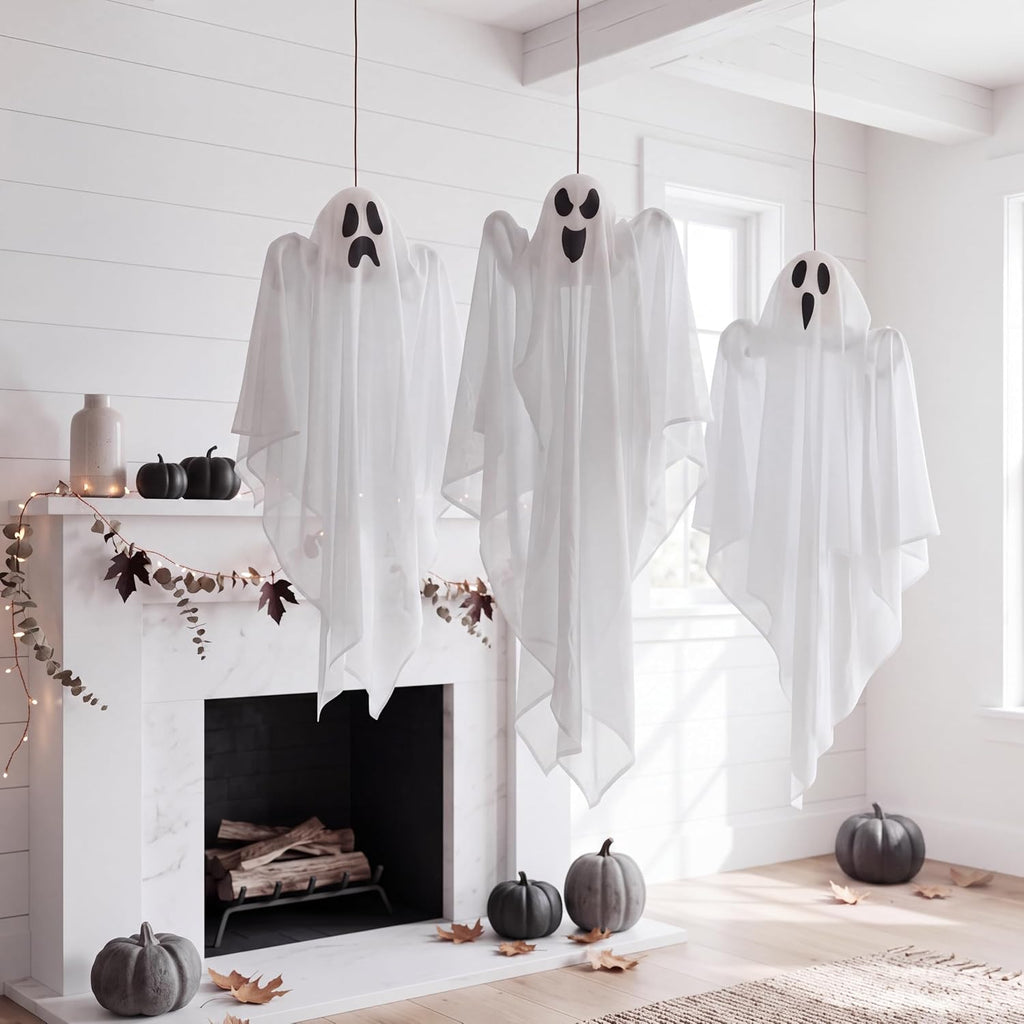 3 PCS Halloween Hanging Ghosts for Front Yard Patio Lawn Garden