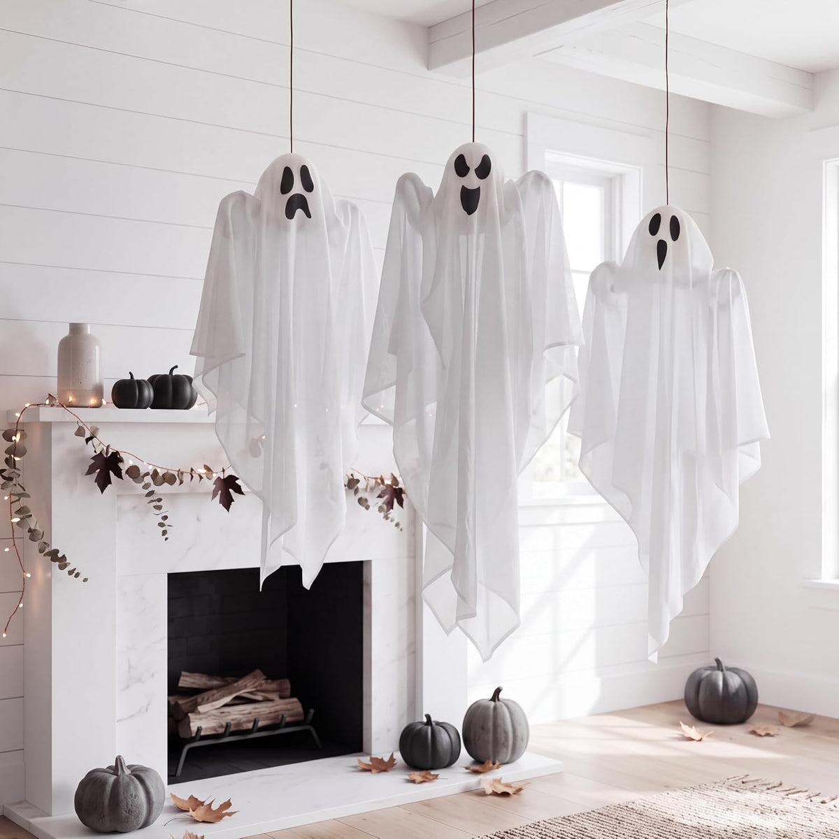 3 PCS Halloween Hanging Ghosts for Front Yard Patio Lawn Garden