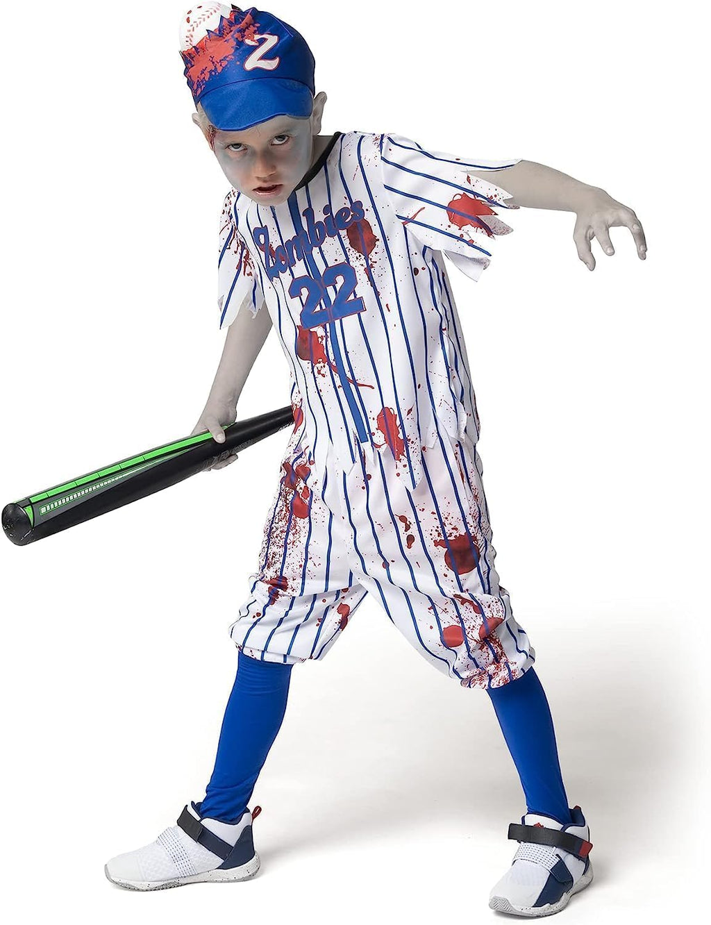 Zombie Baseball Player Costumes for Boys Age 8-10 Medium