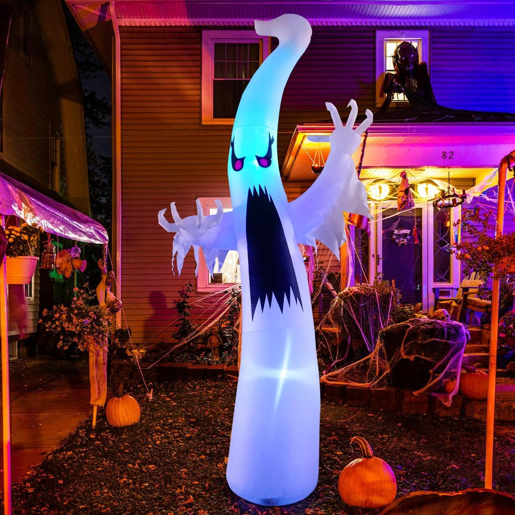 6 FT Halloween Inflatables Blow Up Scary Red Eye Dimming Ghost 
