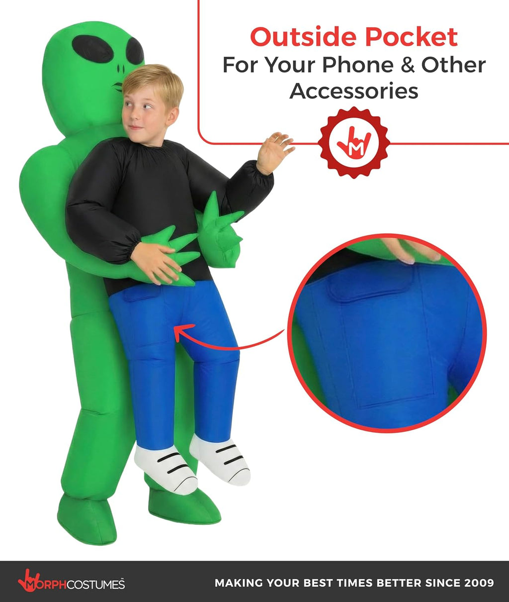 Inflatable Alien Costume with Built-In Fan & Battery Pack