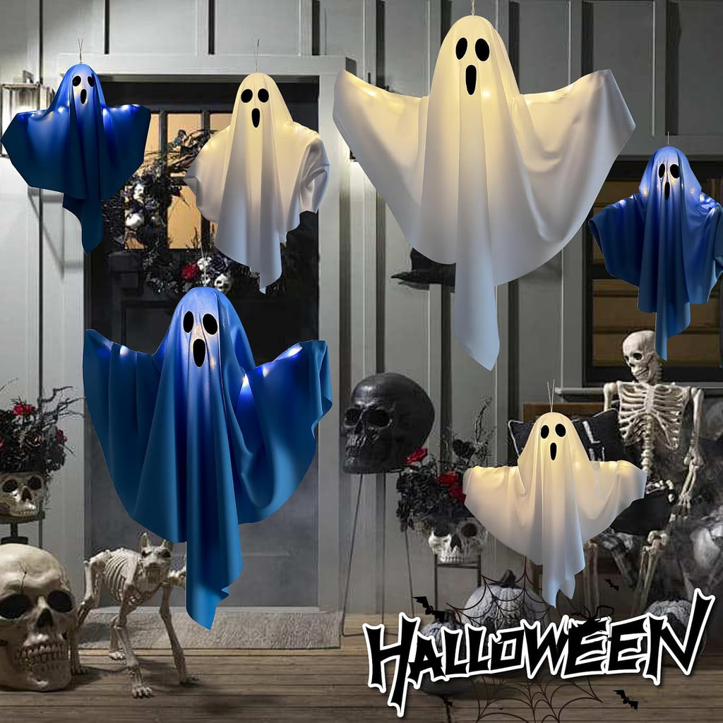 3 Pack Light up Hanging Ghosts Halloween Decorations For Outdoor Yard Porch Patio Garden