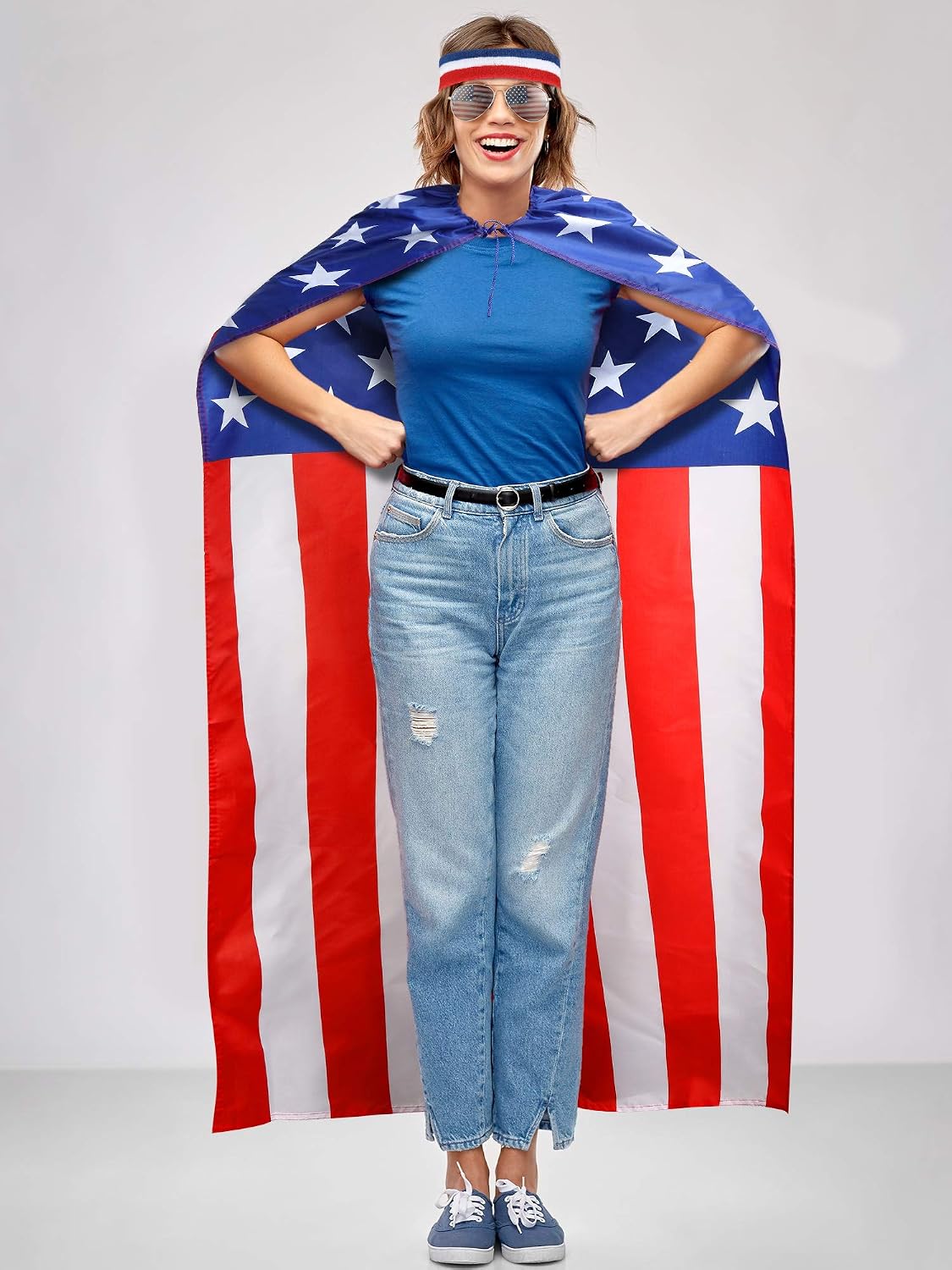 American Flag Costume Cape Set USA 