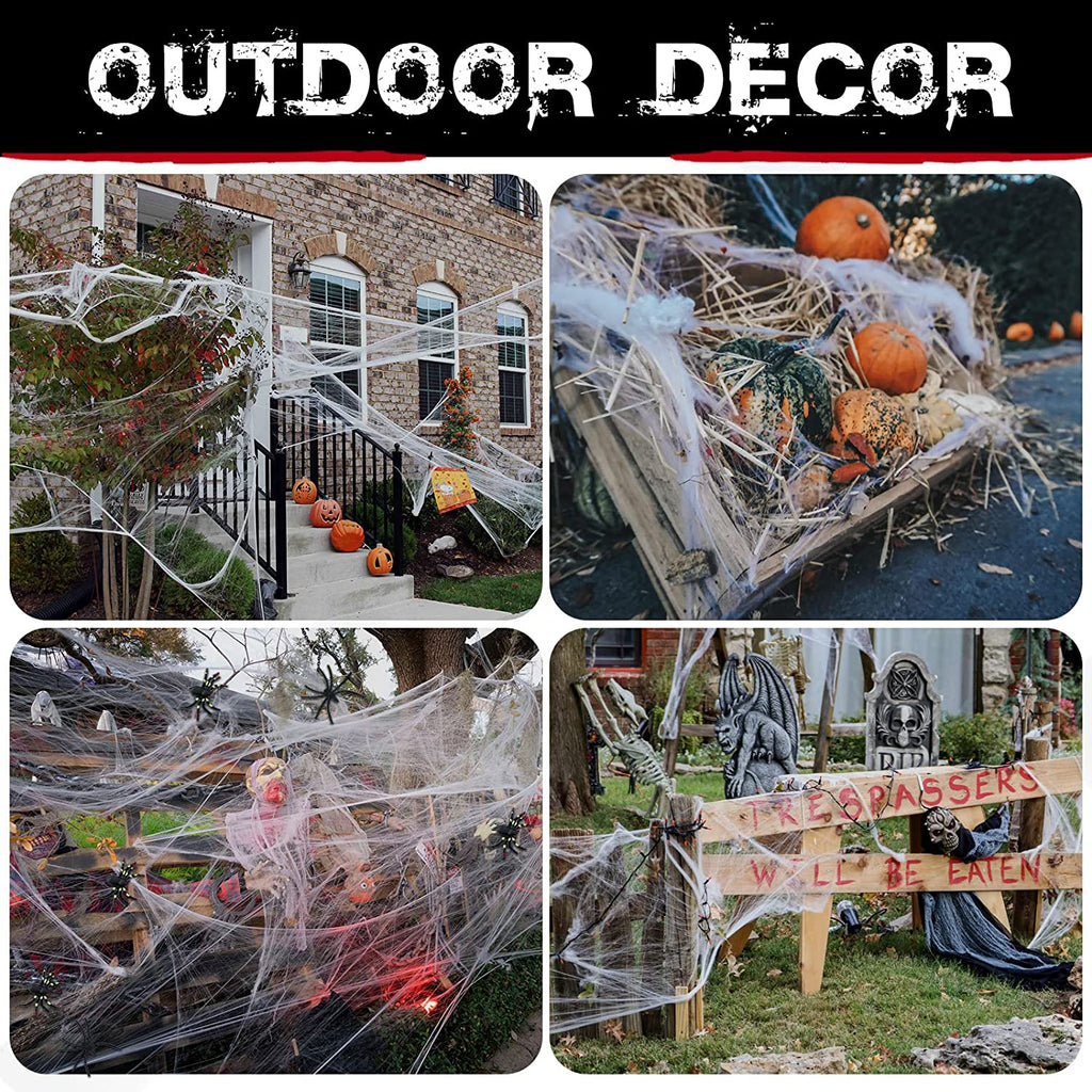 Halloween Spider Webs Decorations with 150 Extra Fake Spiders