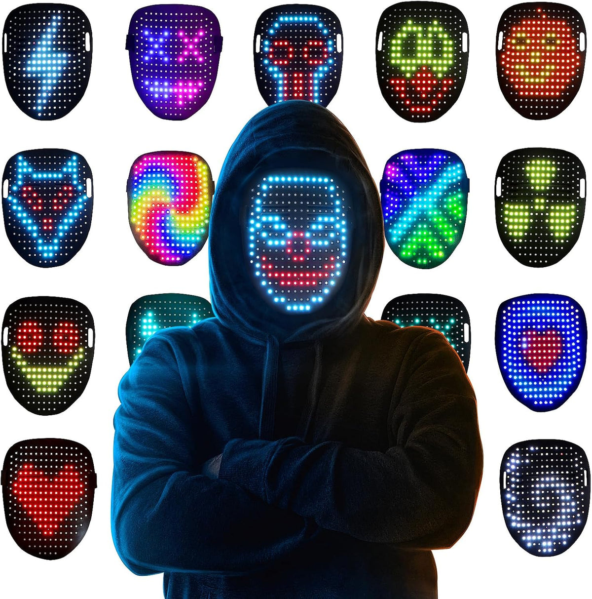 Face-transforming Halloween Costume Led Mask