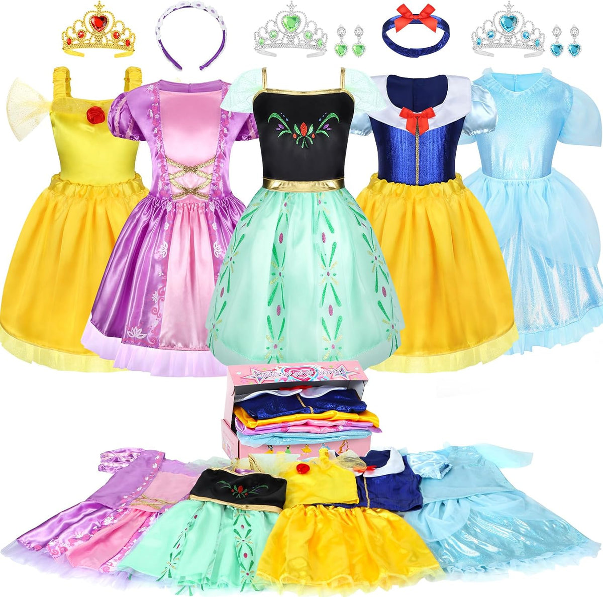 Princess Dress Up Clothes for Little Girl Role Play Costume Size Toddler