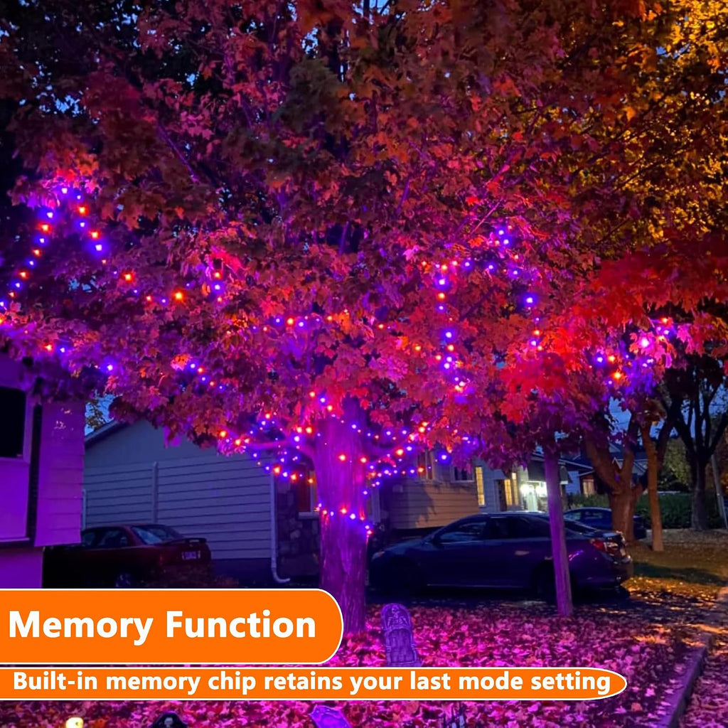 Orange Purple Halloween Lights 100FT 300LED 