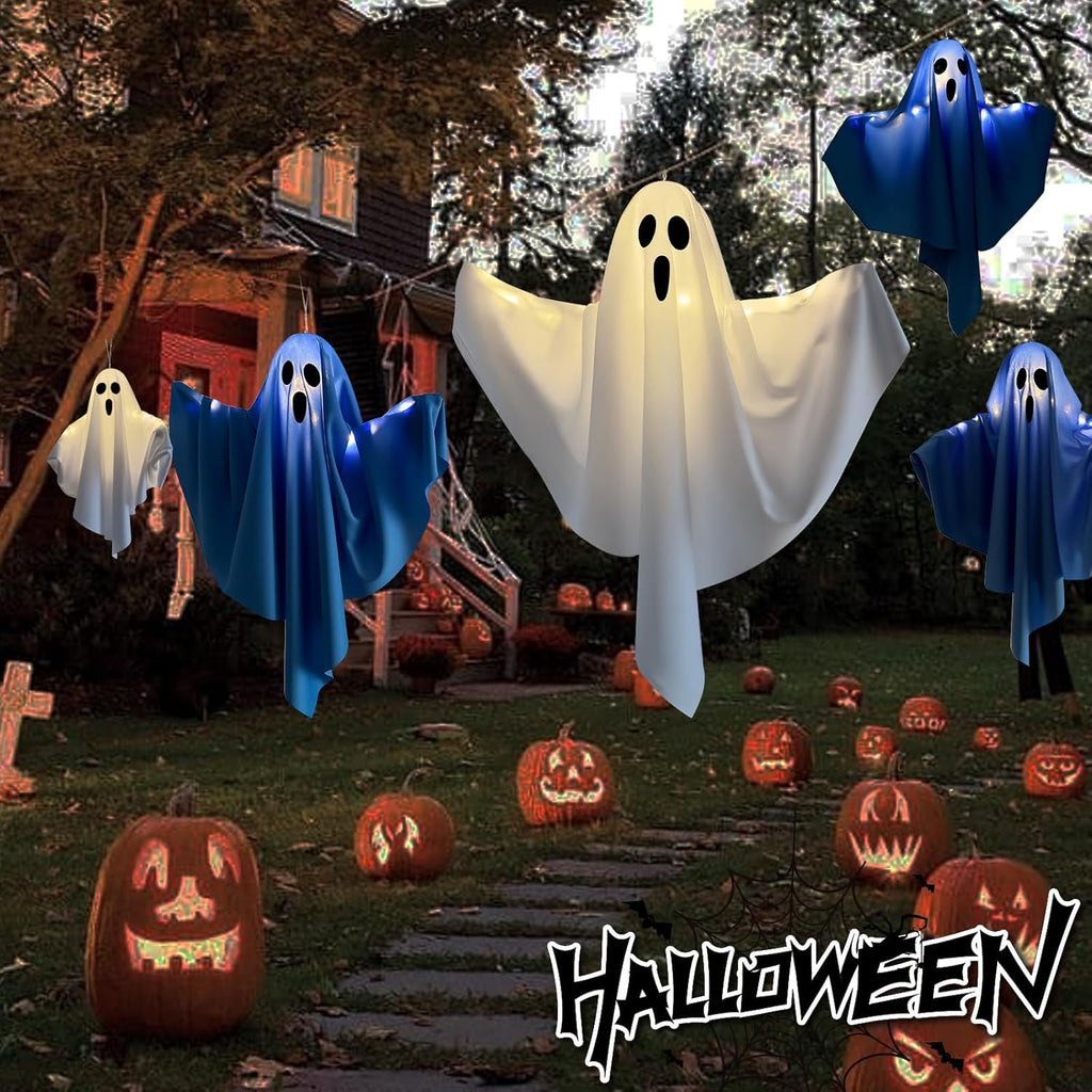 3 Pack Light up Hanging Ghosts Halloween Decorations For Outdoor Yard Porch Patio Garden