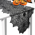 Halloween Lace Spider Web Table Runner Black 