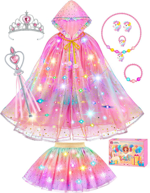 Princess Dress up for Girls Unicorn Light up Cape Dress
