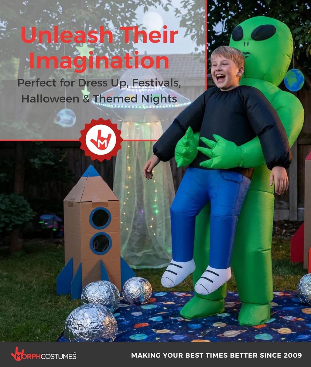 Inflatable Alien Costume with Built-In Fan & Battery Pack