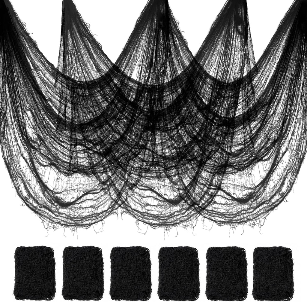 6 Pcs Creepy Black Cheesecloth Halloween Decor