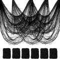 6 Pcs Creepy Black Cheesecloth Halloween Decor