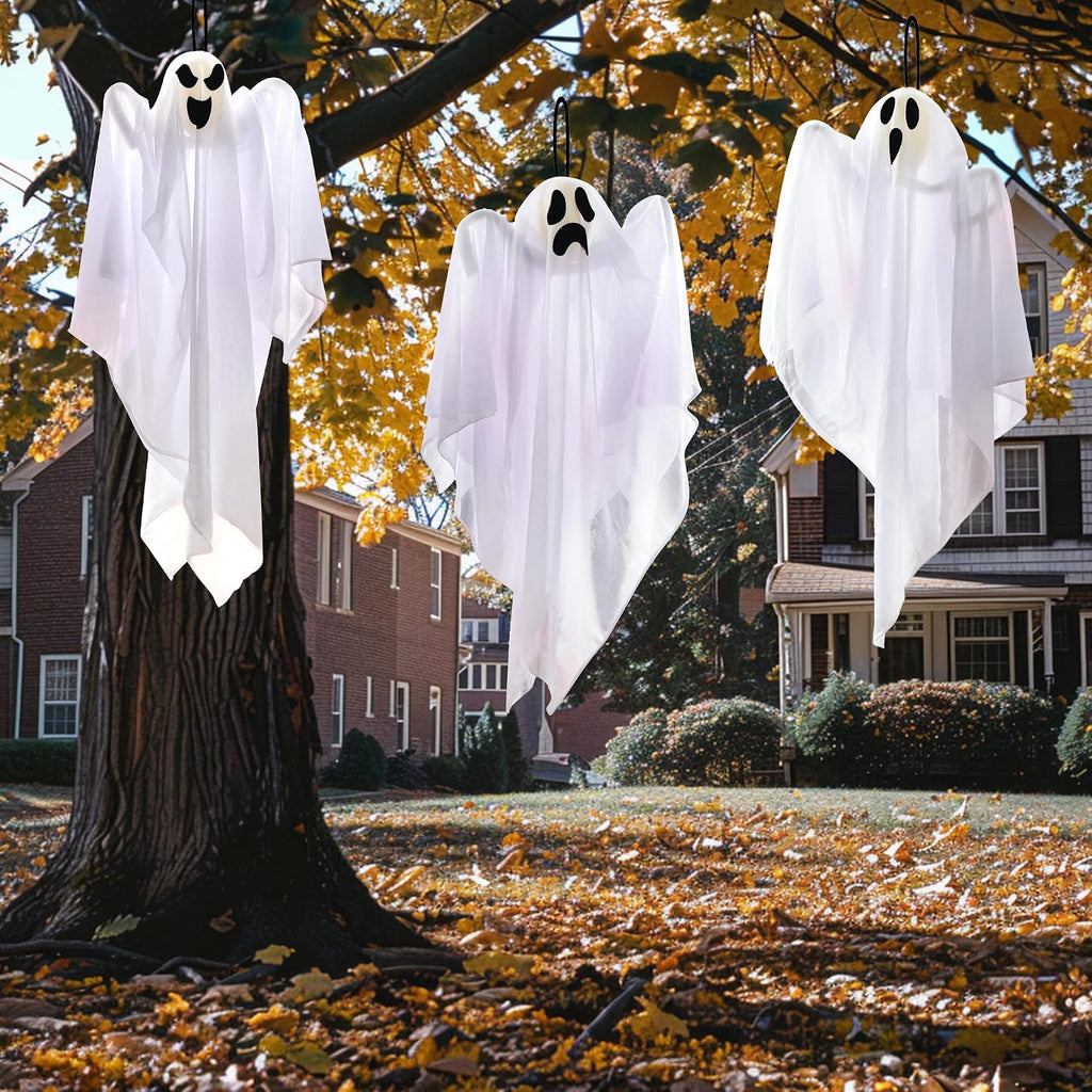 3 PCS Halloween Hanging Ghosts for Front Yard Patio Lawn Garden