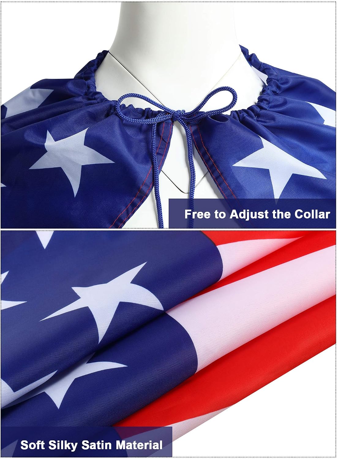 American Flag Costume Cape Set USA 
