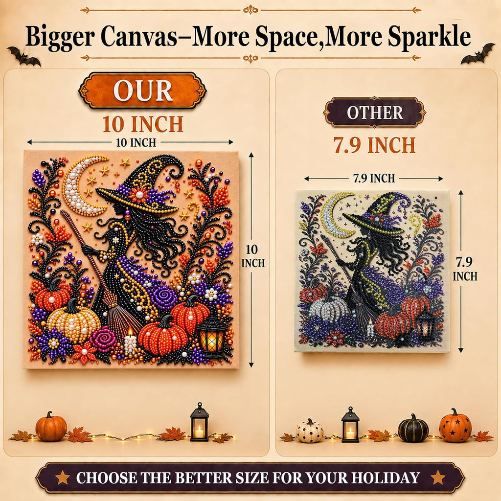 Framed Pearl Diamond Art Halloween Wall Decor 