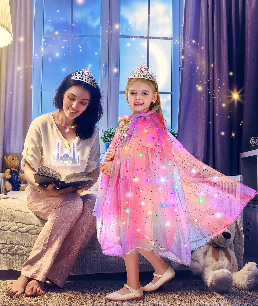 Princess Dress up for Girls Unicorn Light up Cape Dress