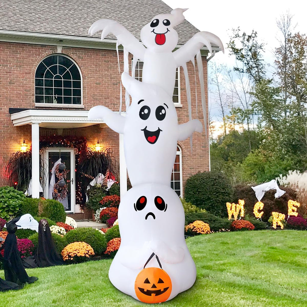 9.8 FT High Halloween Inflatable Overlap Ghost Decorations 