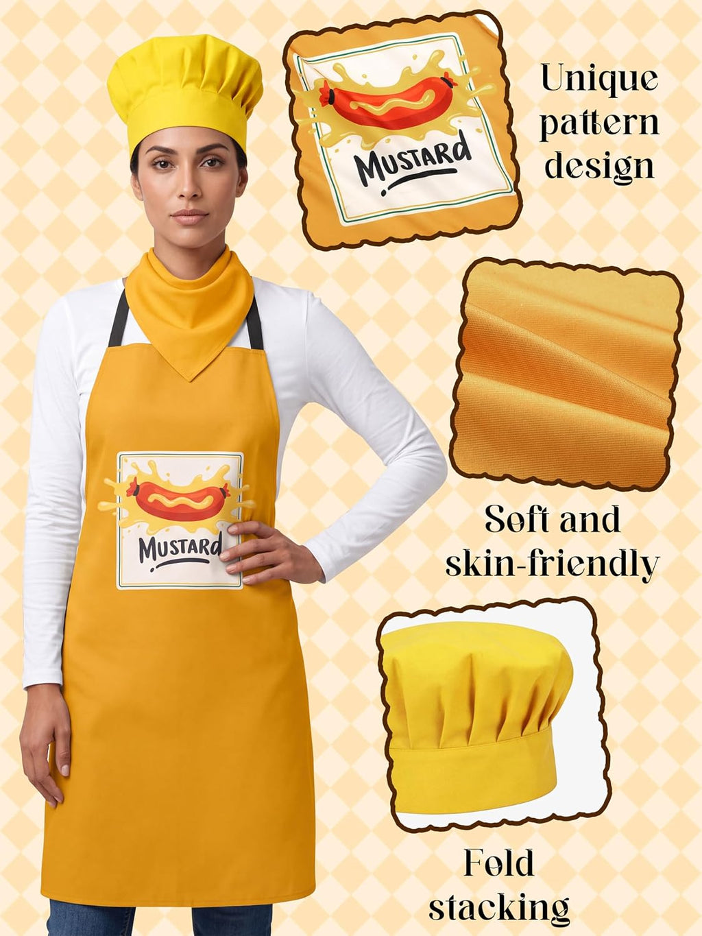 6PCS Halloween Couples Costume Set Ketchup Mustard 