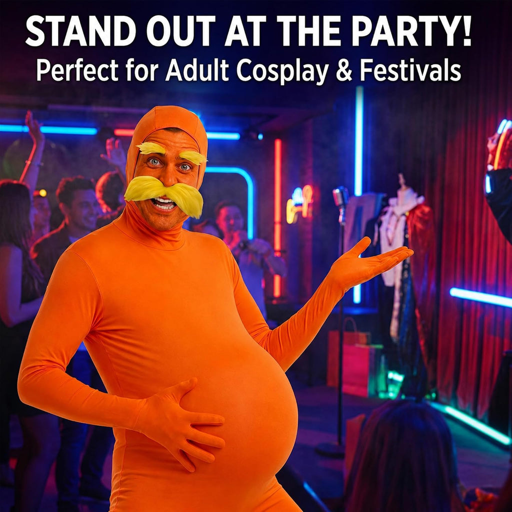 Orange Jumpsuit Halloween Costume with Inflatable Belly 