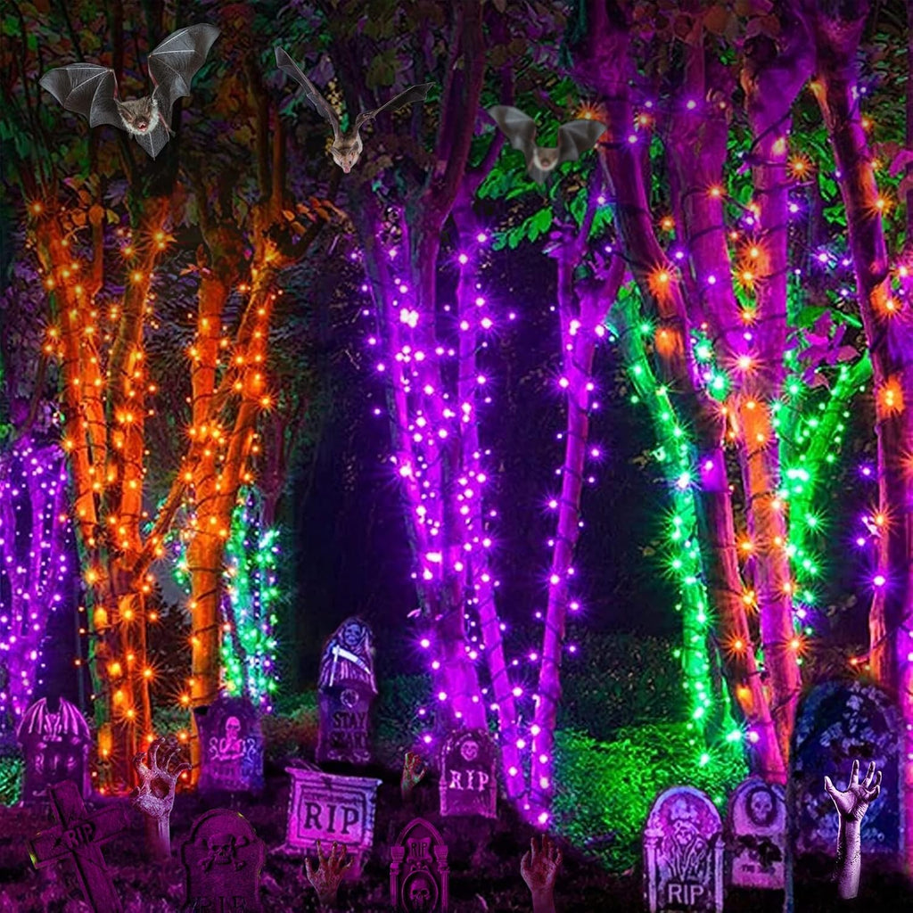 Orange Purple Halloween Lights 100FT 300LED 