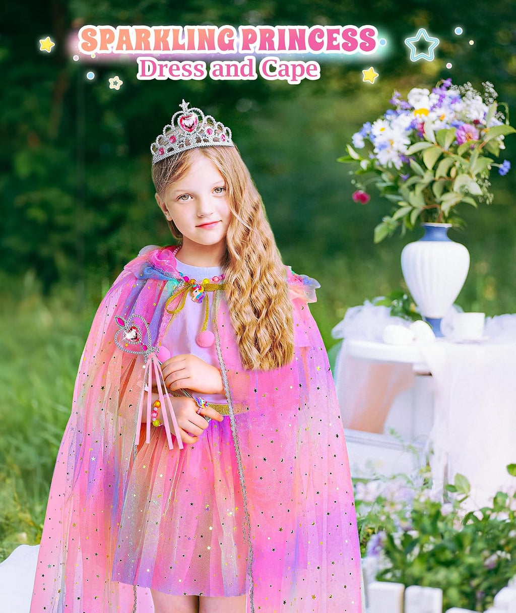 Princess Dress up for Girls Unicorn Light up Cape Dress